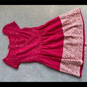 Kensie Lace Color Block A-Line Mini Dress